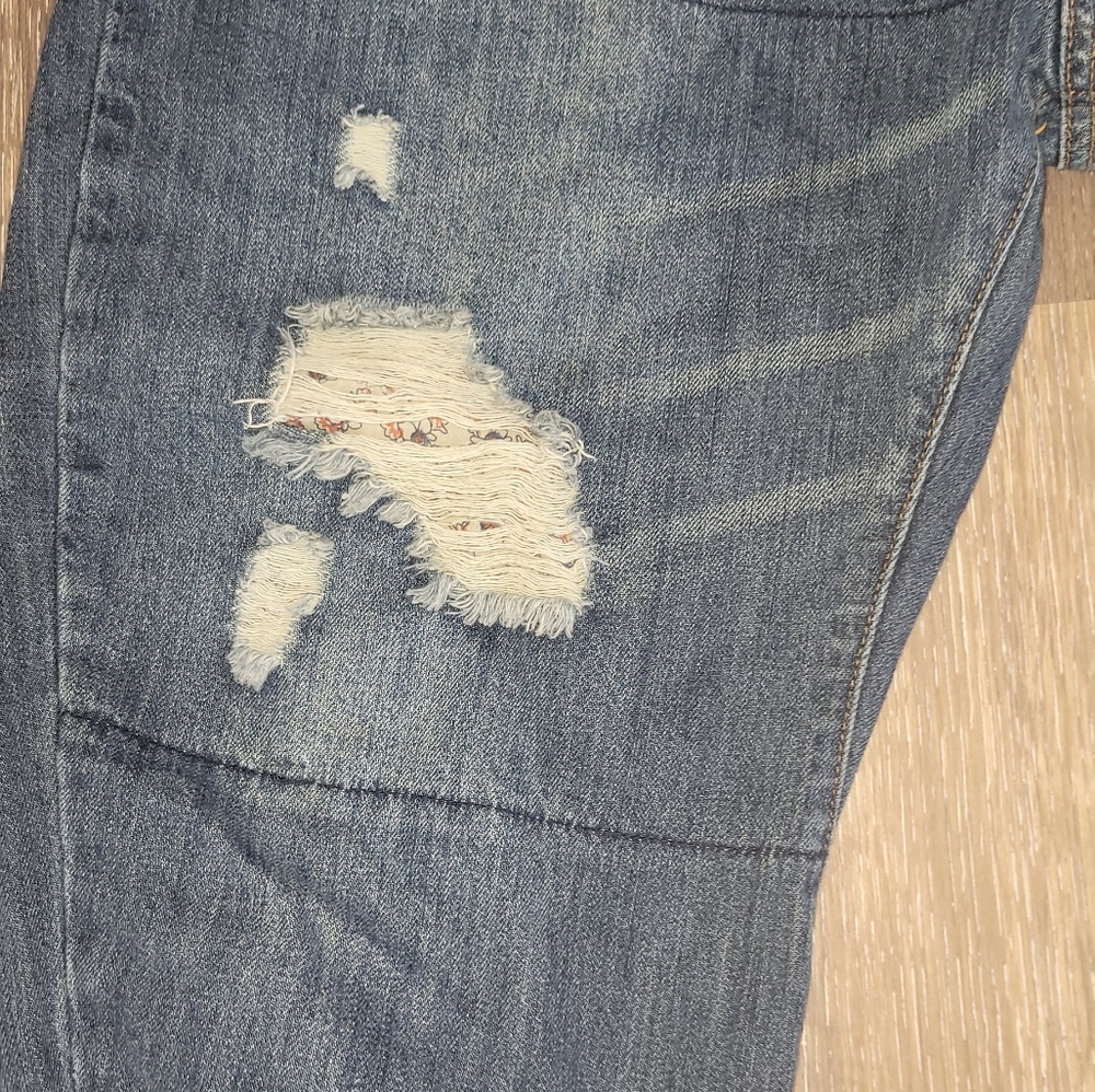 Monthorigin Patchwork Distressed Jeans - image 2
